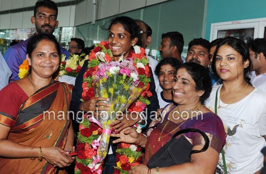 MR Poovamma gets grand welcome in Mangalore